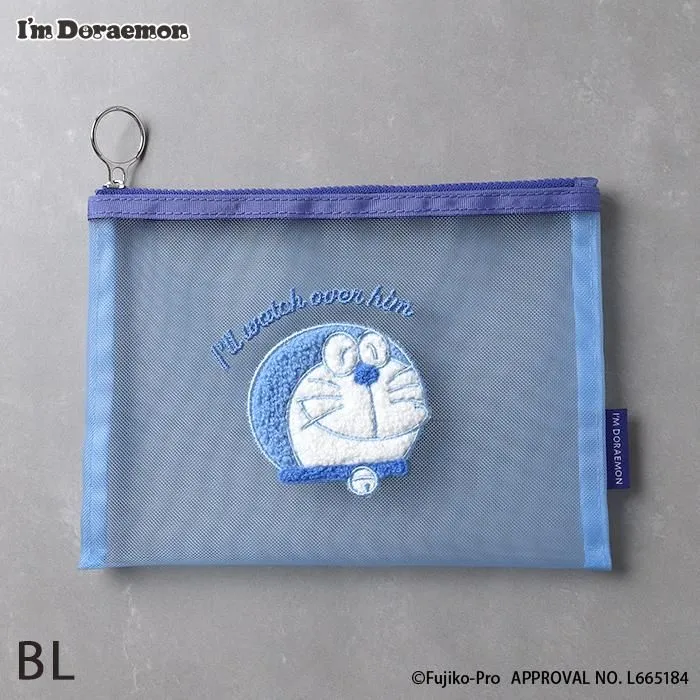 [訂購] 多啦A夢Pouch 拉鏈袋 筆袋 化妝袋 (毛絨刺繡圖案)