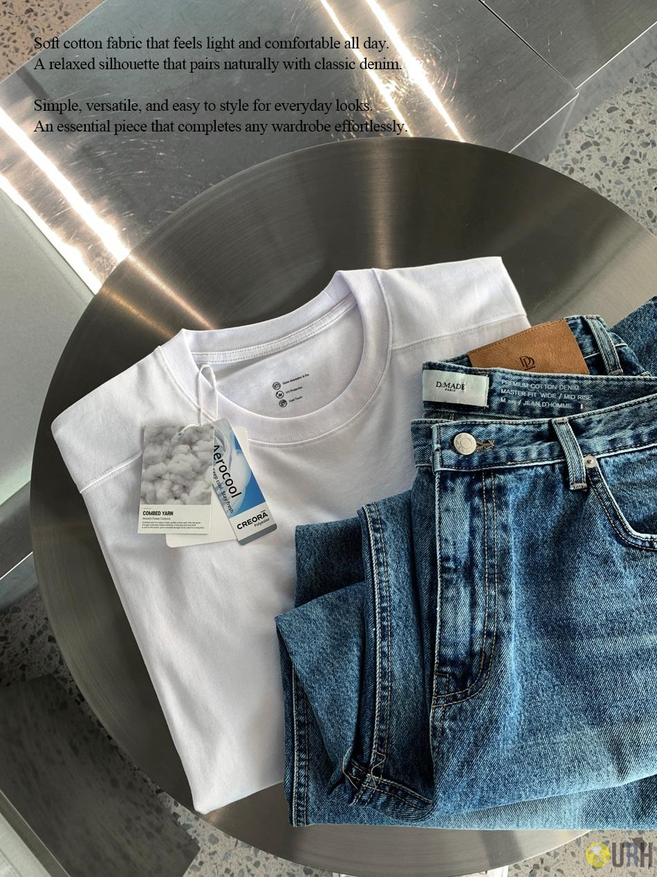 【100%保證韓國直送】高品質精梳棉修身比例半短版挺闊長袖 Tee 👕 [6 color] RL114861