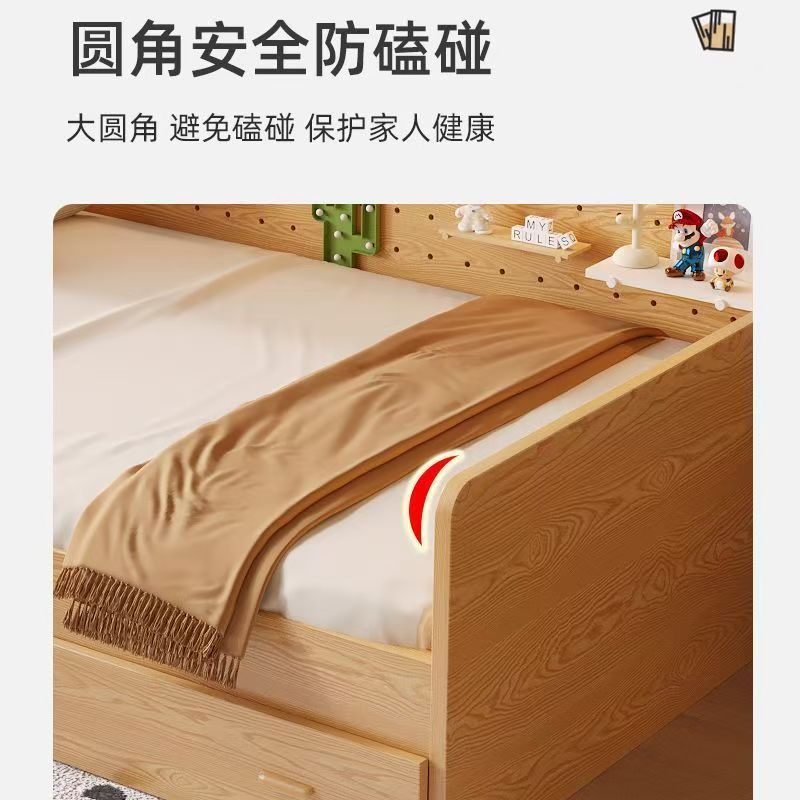 兒童床書架櫃一體多功能臥室細單位儲物現代男女孩地台單人床 bed