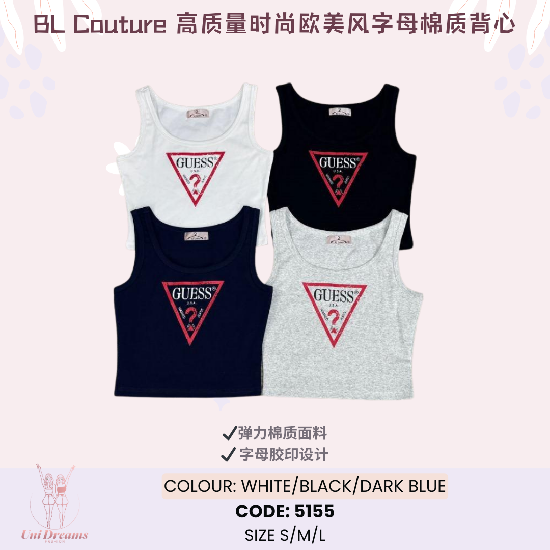 5155 BL Couture 高质量时尚欧美风字母棉质背心