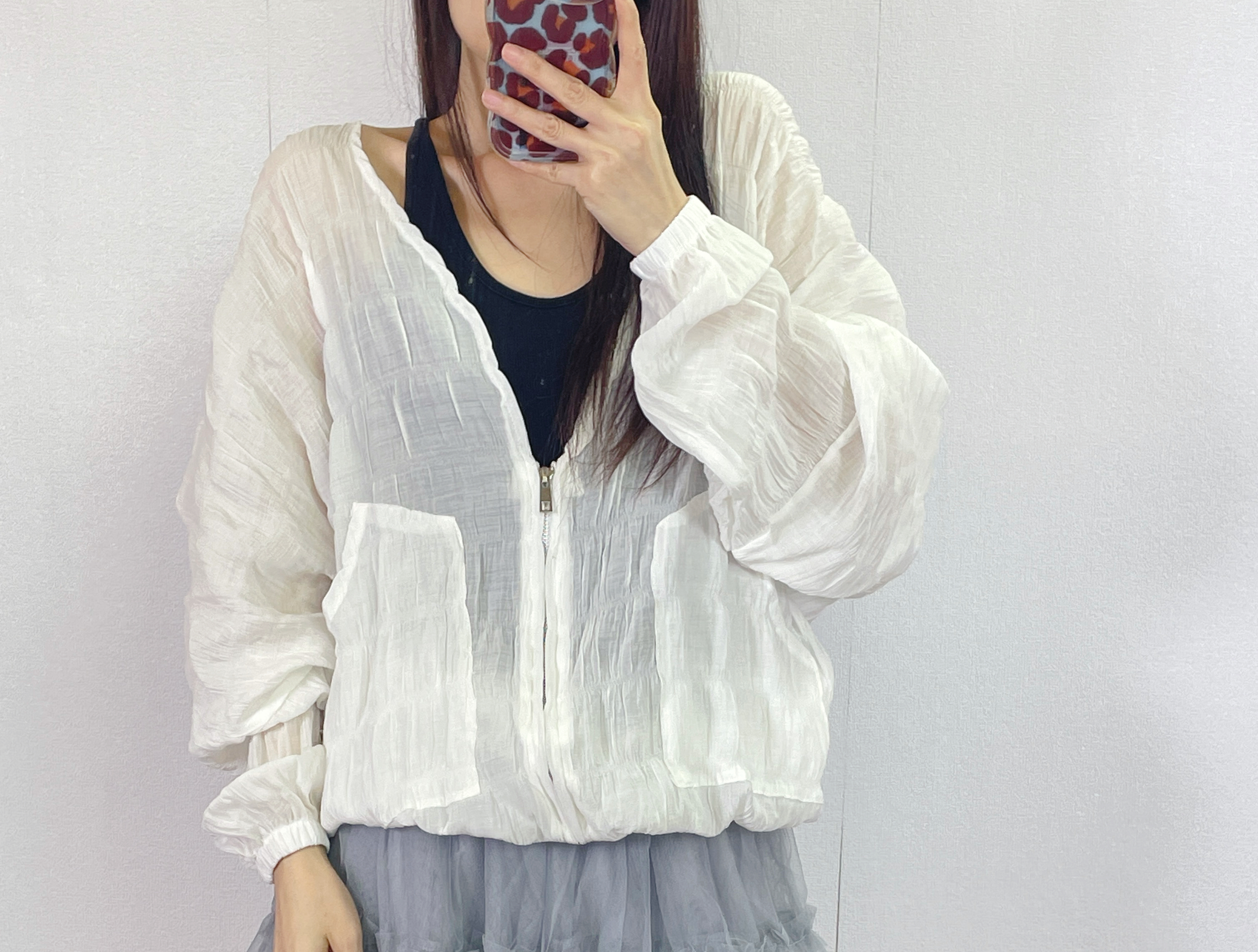 K5550 縐紋雪紡束腳外套