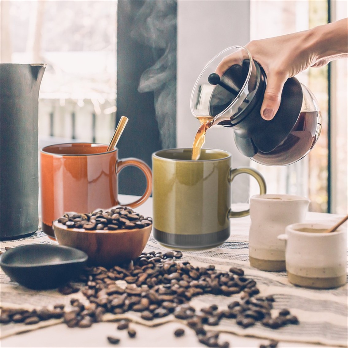 【日本製】美濃燒陶瓷Yoto 馬克杯對杯套裝 (附禮盒)