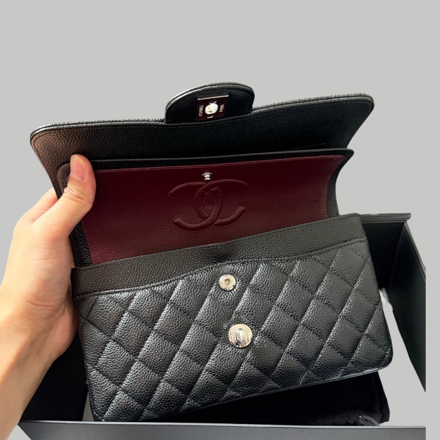 Chanel Caviar CF23銀扣