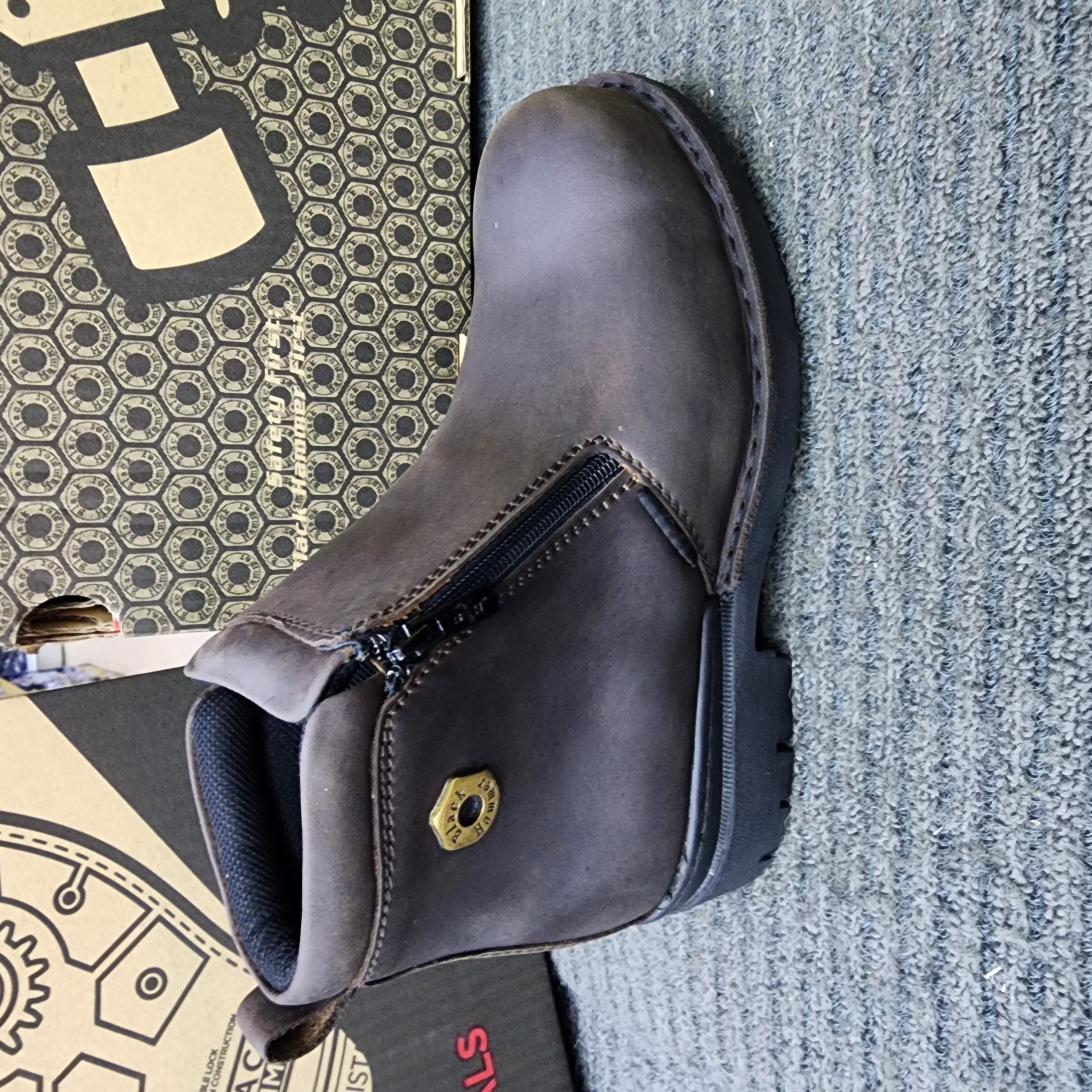 Kasut Keselamatan Black Hammer 4000 Series Mid cut Zip on Safety Shoes BH 4663 Leather SIRIM DOSH Boots Tahan Lasak Keselamatan