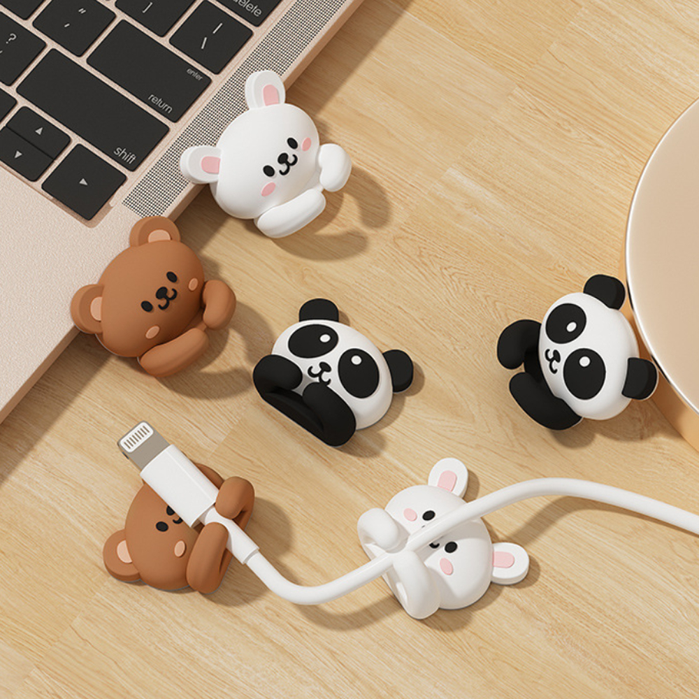 檯面多功能繞線器 鼠標線 耳機線 電線固定器 數據線收納器 埋線器 三個裝 [平行進口] HK2683