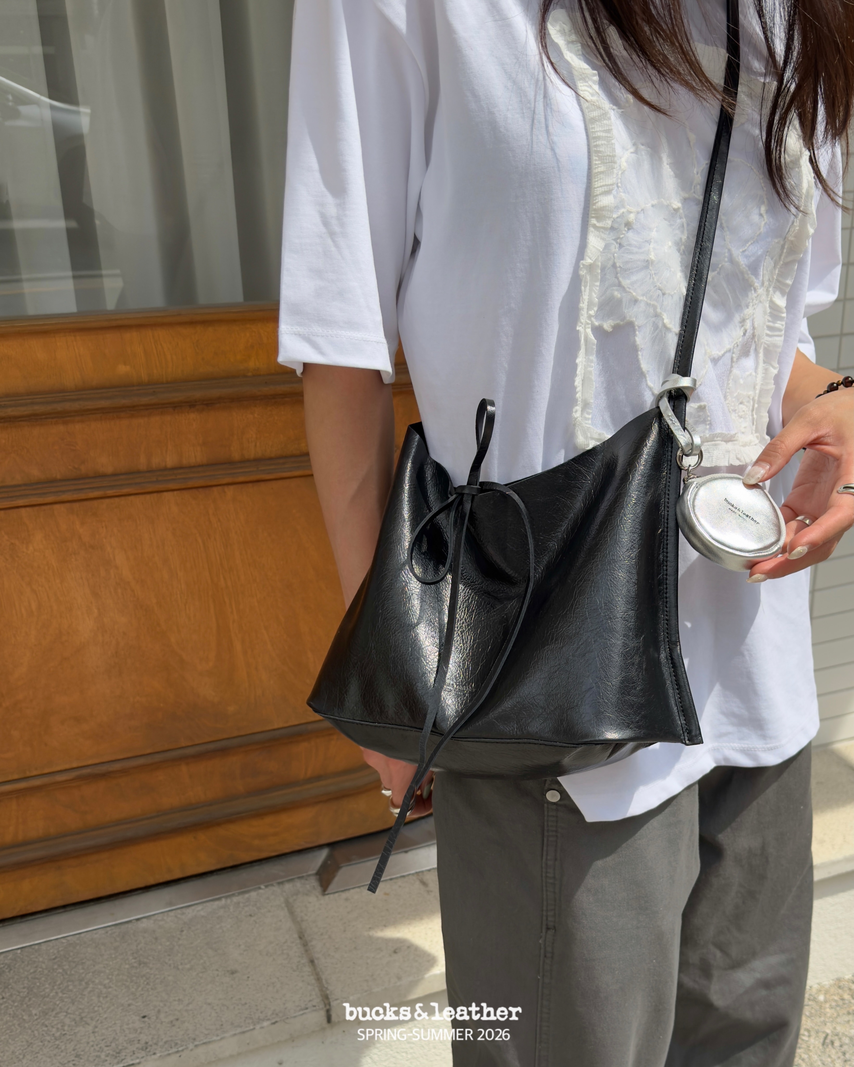 【26SS 】預訂_Flat Cross Bag By Bucks & leather