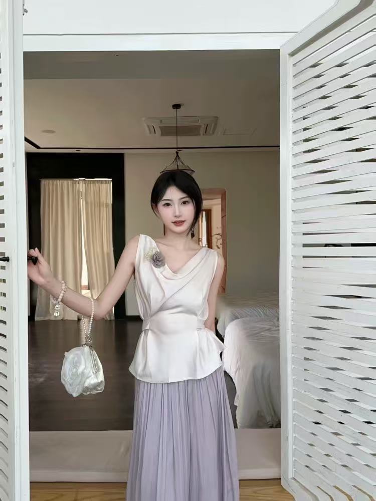 TP300冰纱紫法式上衣