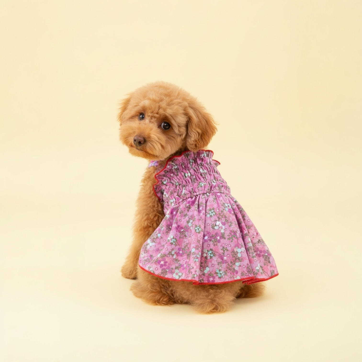 S507R 花布吊帶橡根裙 Floral suspender oak skirt