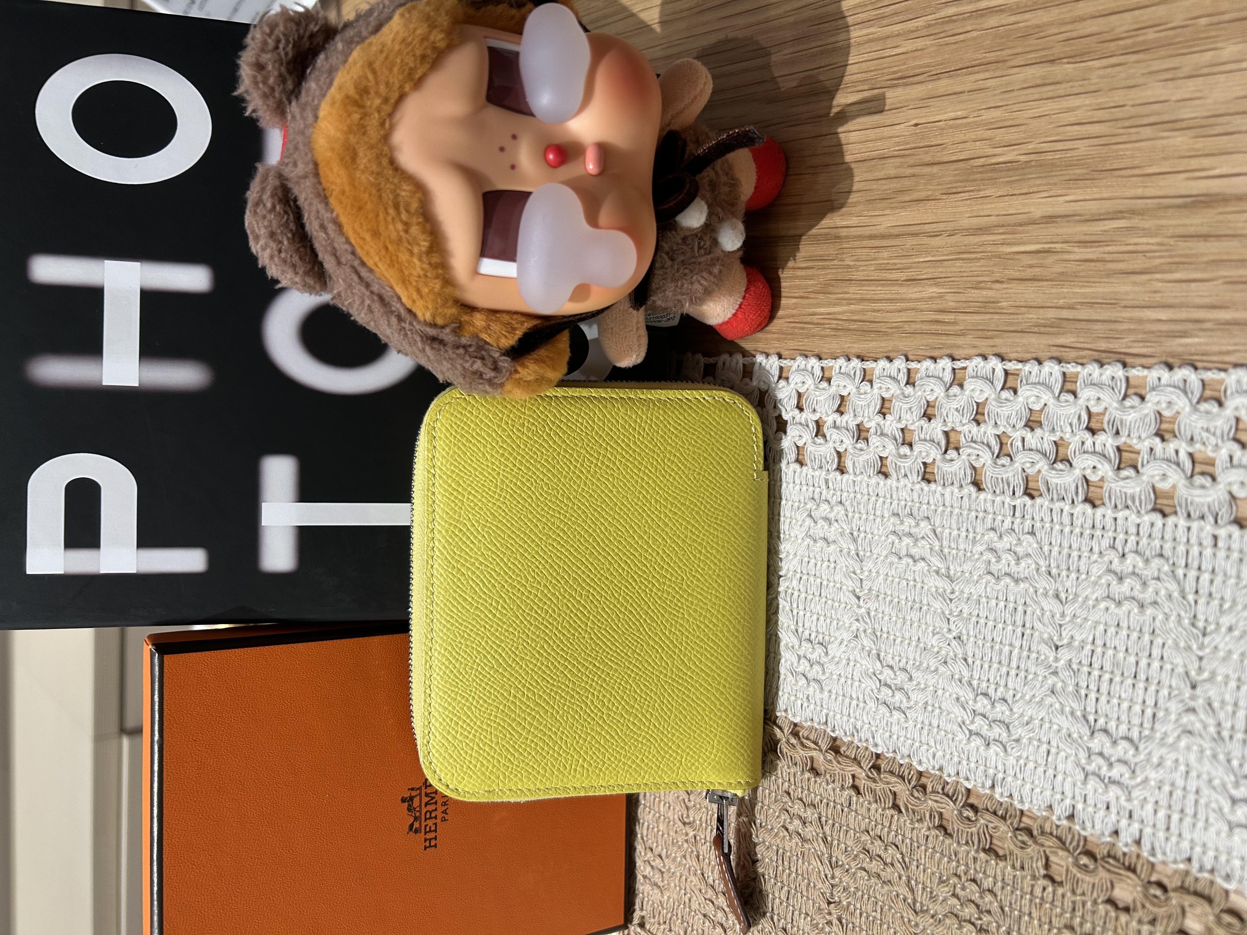 Hermes silk in wallet stamp Y Epsom 100%Authentic,98%new✅dust bag