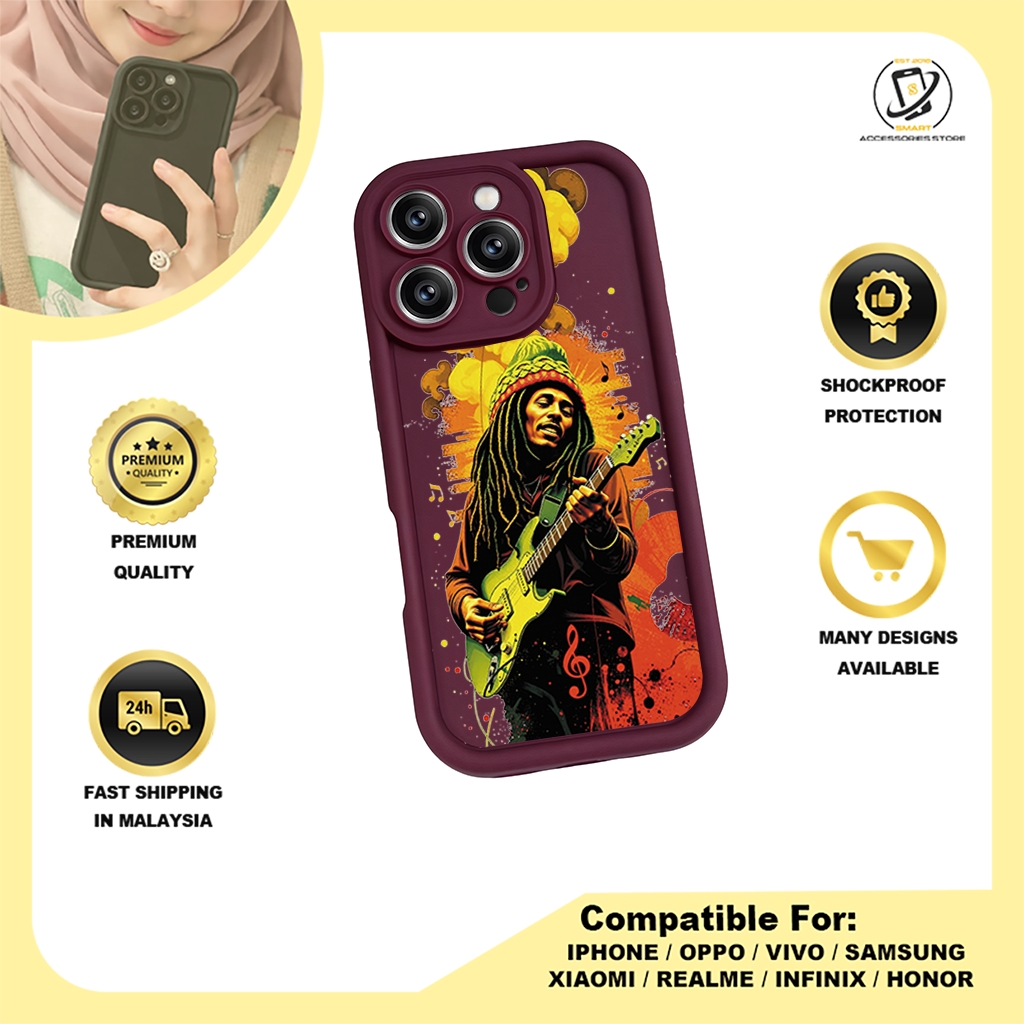 TPU DESIGN CASE PHONE FOR HONOR - DESIGN BOBMARLEY