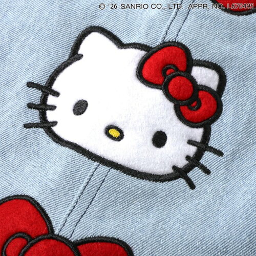 🆕【⭐訂購⭐】🇯🇵 日本直送 🌀#Kitty 刺繡貼布 扇形下擺 牛仔連身褲🌀[ELEA-0072] [260607]