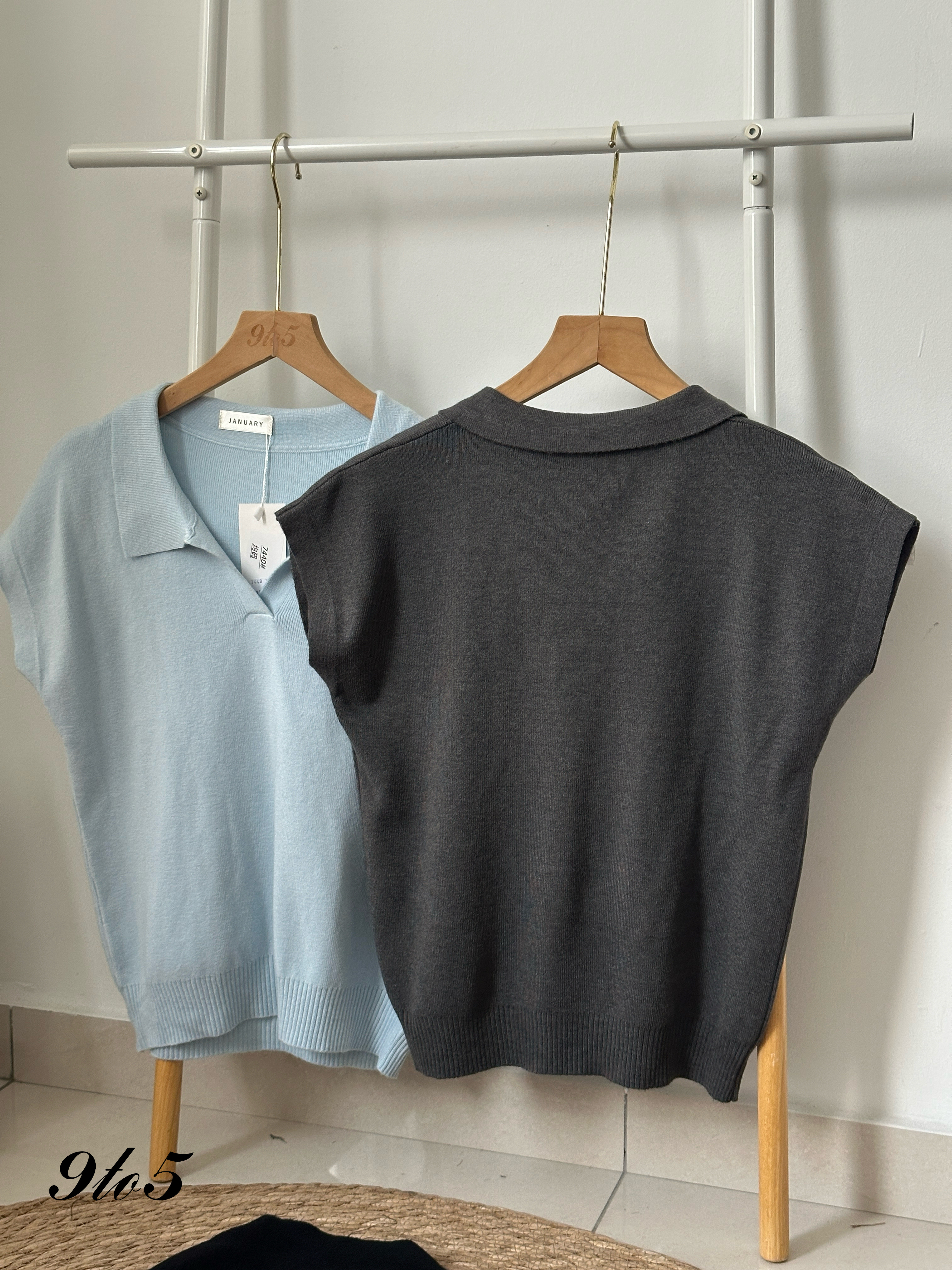 T4069 Knit Polo Tee - 4 Colors