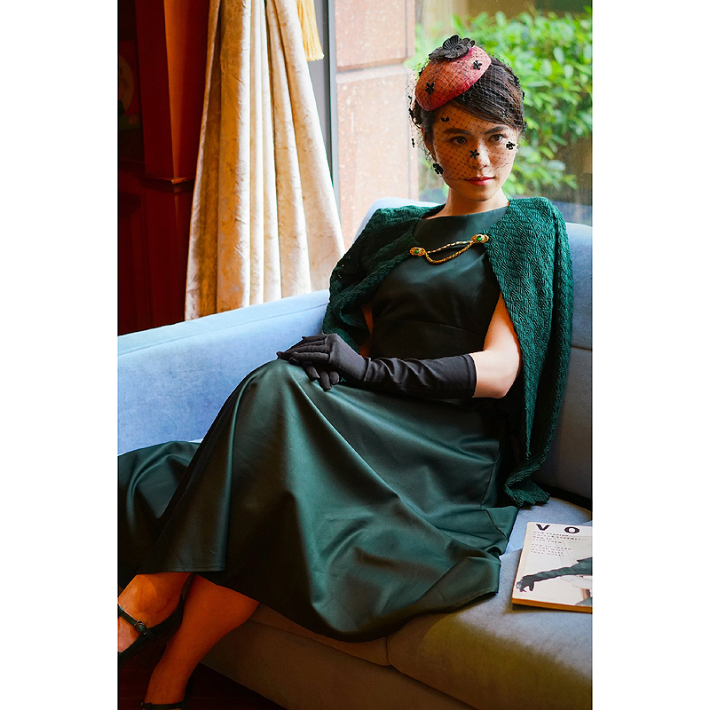(Custom-Made) Heirloom Cocktail Series - 1950s Style Green Cocktail Dress (FM065)