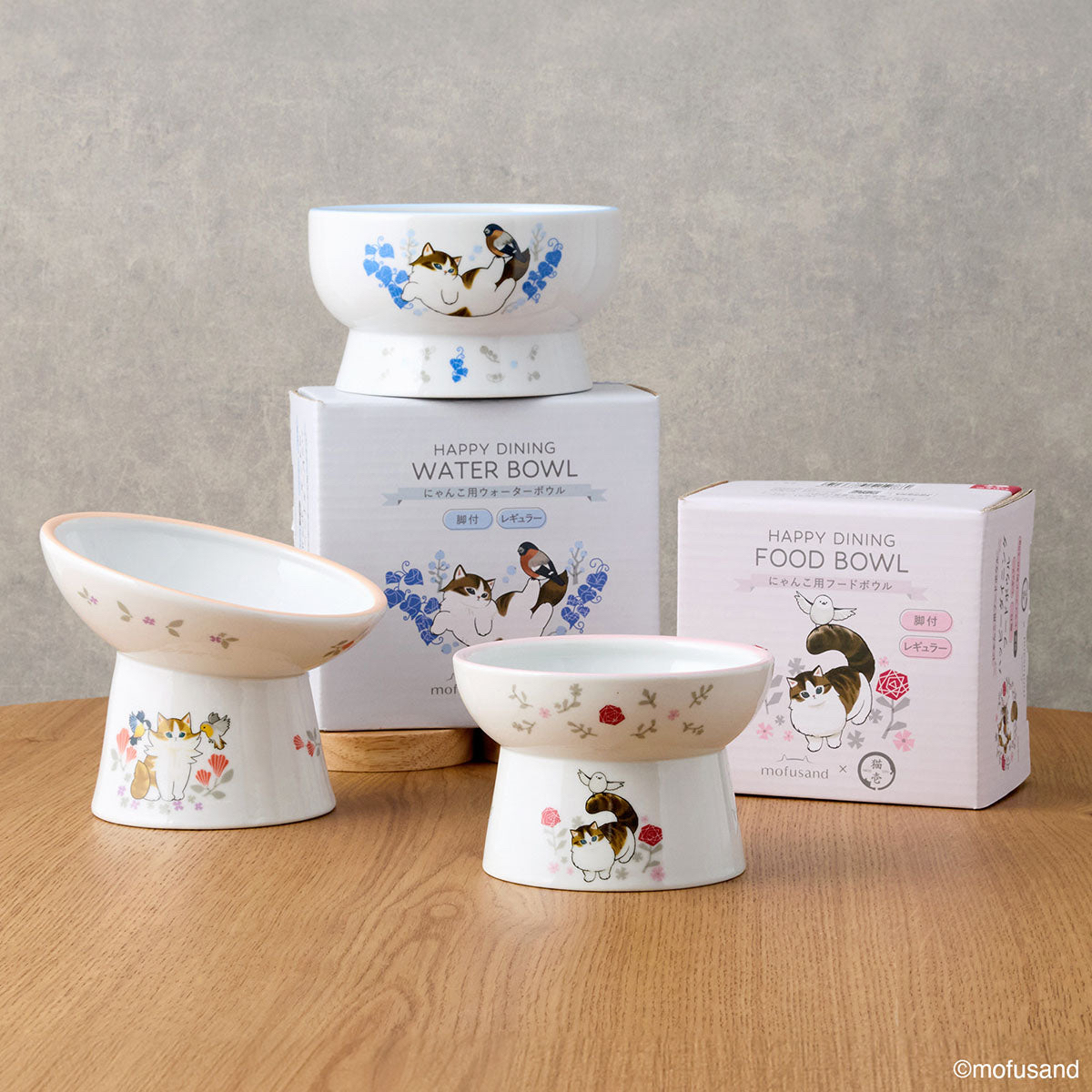 🎀【預訂】mofusand x 貓壱陶瓷貓糧碗
