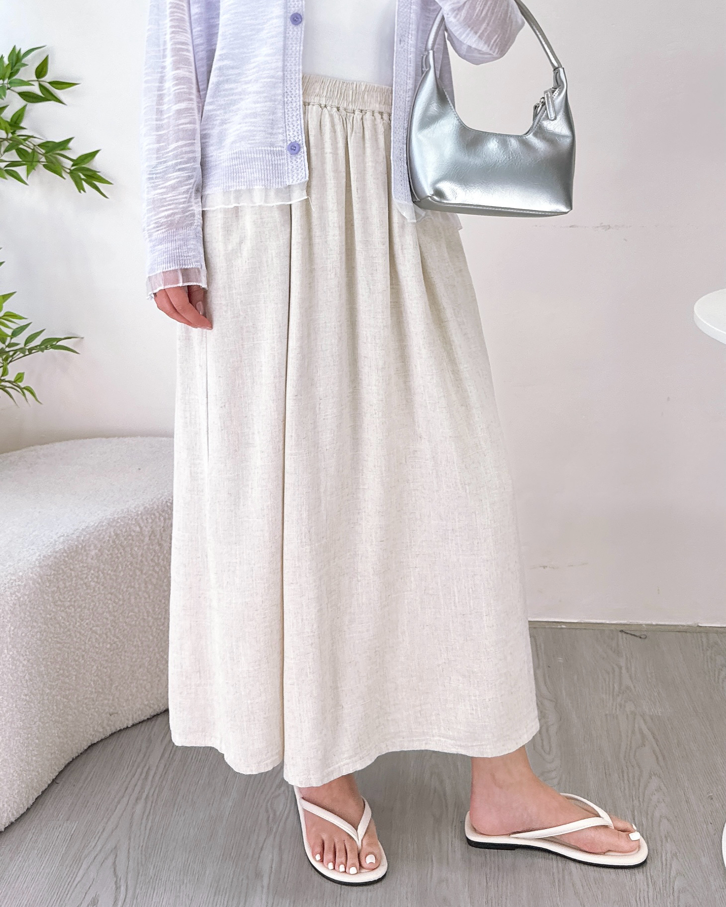 高質柔軟透氣麻棉裙褲 3色