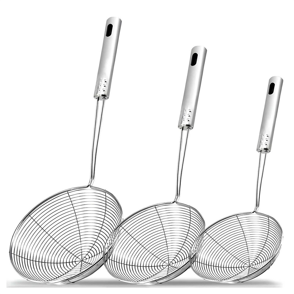 3pcs 不鏽鋼漏勺 九珠線漏（A）14cm+16cm+18cm 3個一套 UB0279