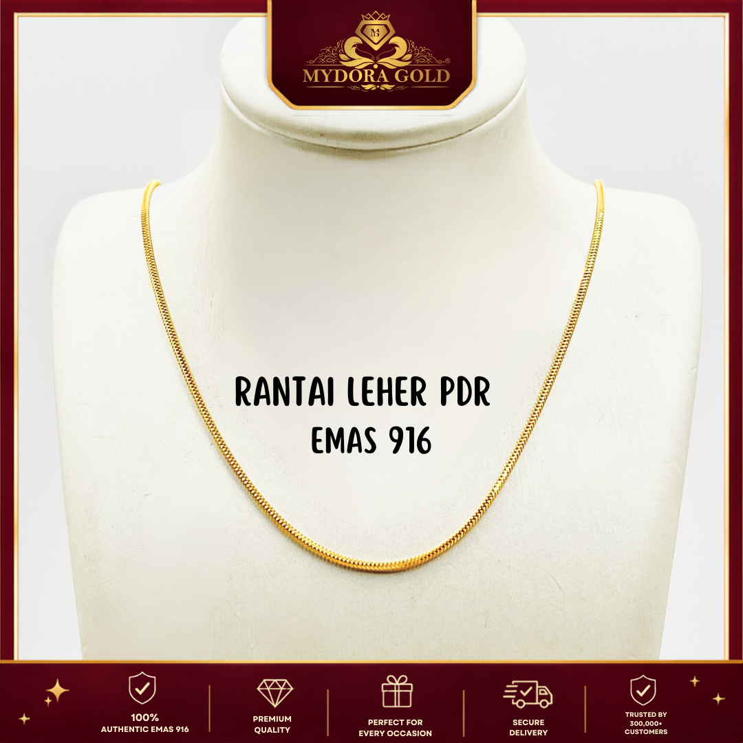 MYDORA Rantai Leher PDR l EMAS 916/22K