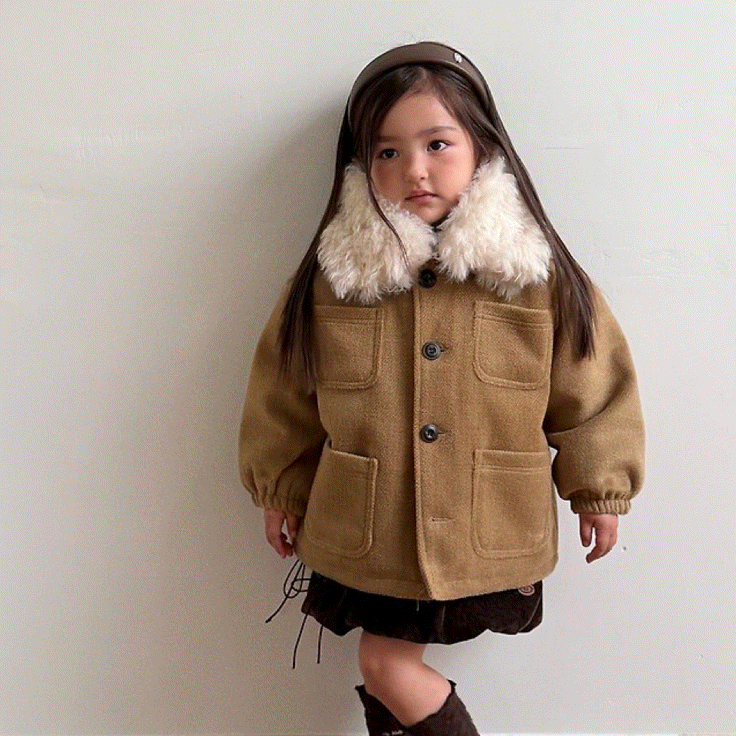 Ellymolly | Fluffy Wool Coat
