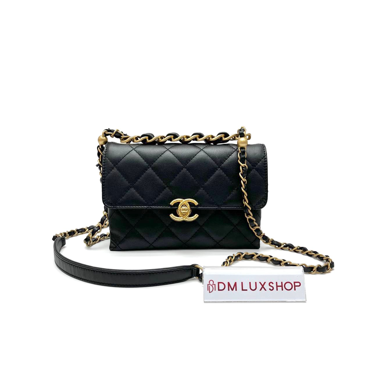 Chanel 22S Black Calfskin Flap Bag GHW (Microchip)