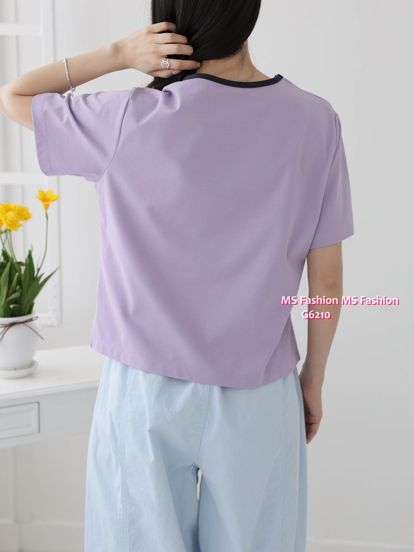 G6210 韓國🇰🇷靚print側打皺top