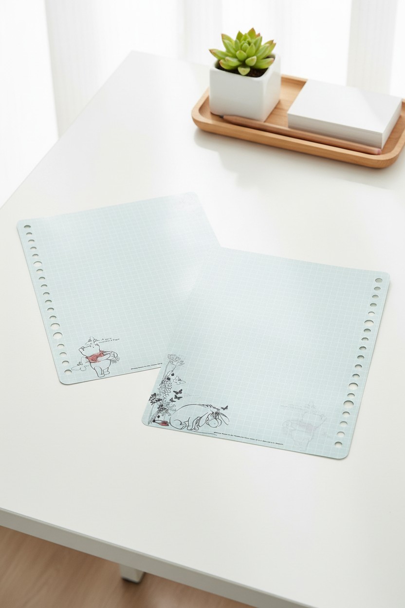A5-20孔活頁內紙-方格 Winnie the Pooh 維尼熊(KPIC-A5-21)