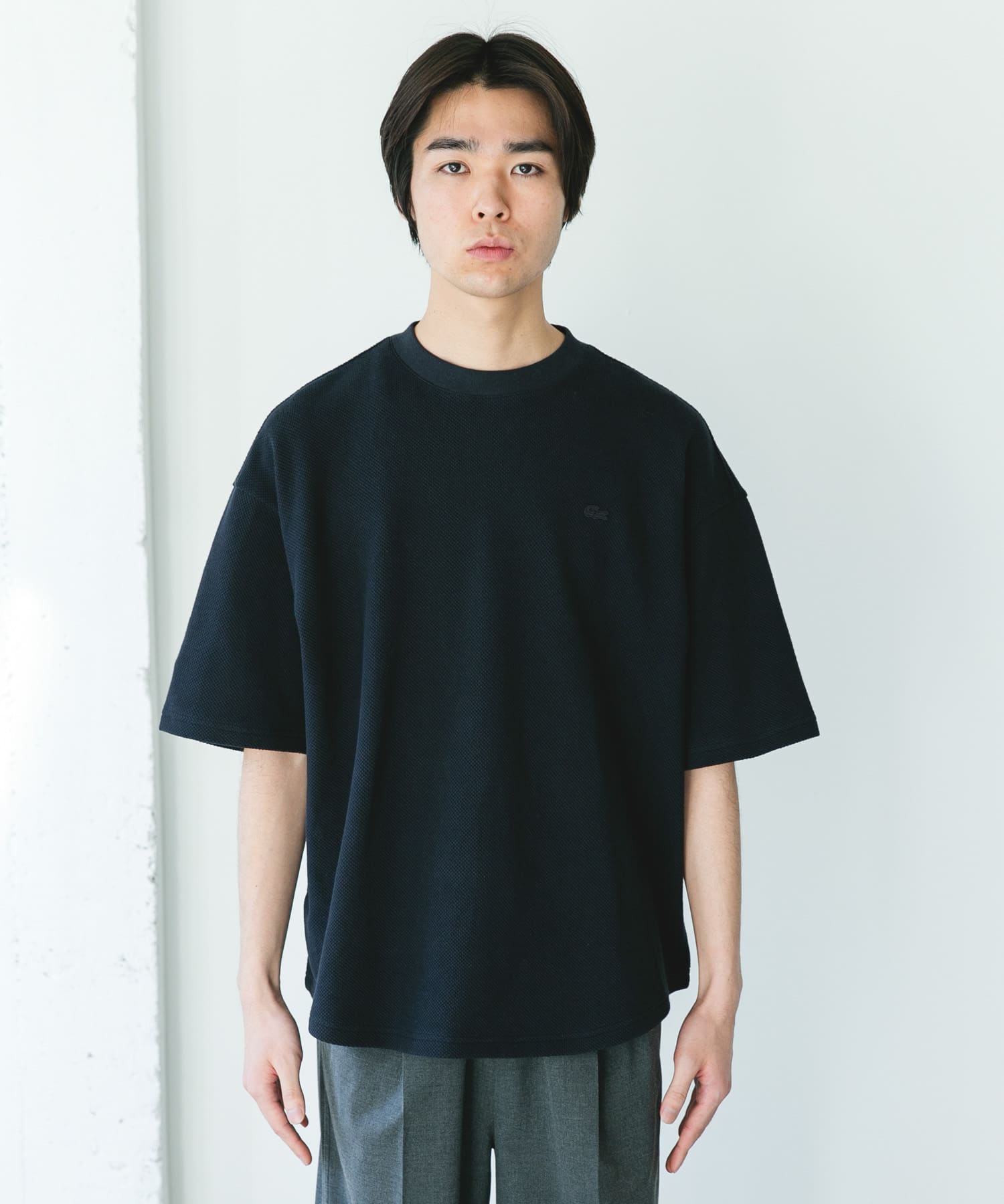 LACOSTE×DOORS THICK PIQUE ROUND SHORT-SLEEVE