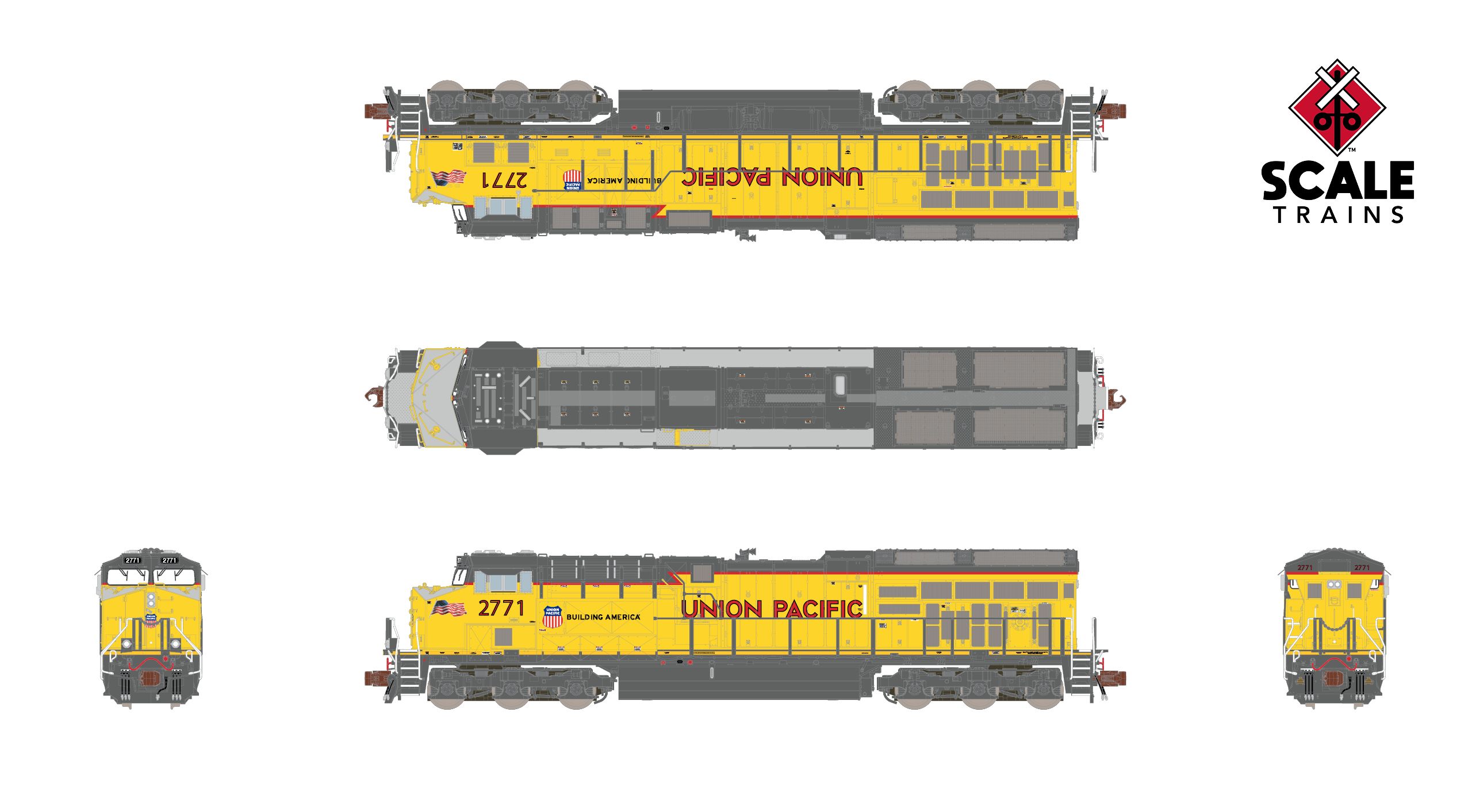 Scaletrains GE Tier 4 GEVO UP ET44AH #2784 Small Flag Scheme 