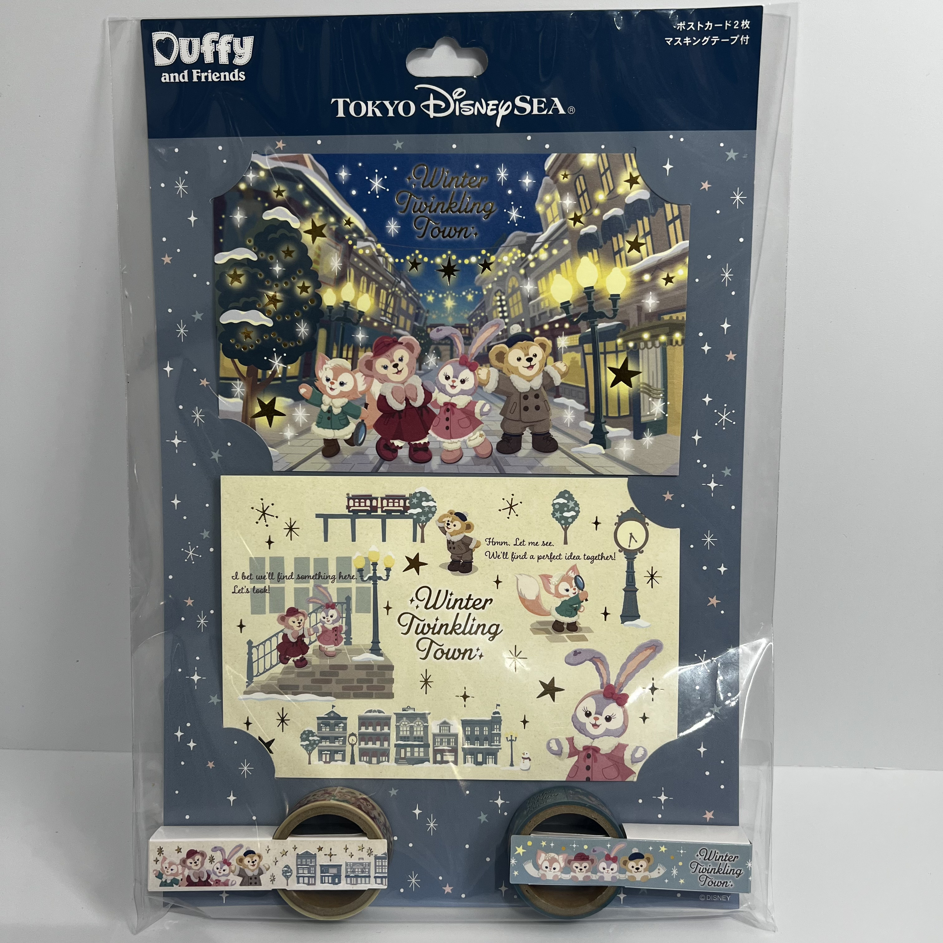 現貨 東迪限定 Duffy and Friends Winter Twinkling Town Postcard & MT set 
