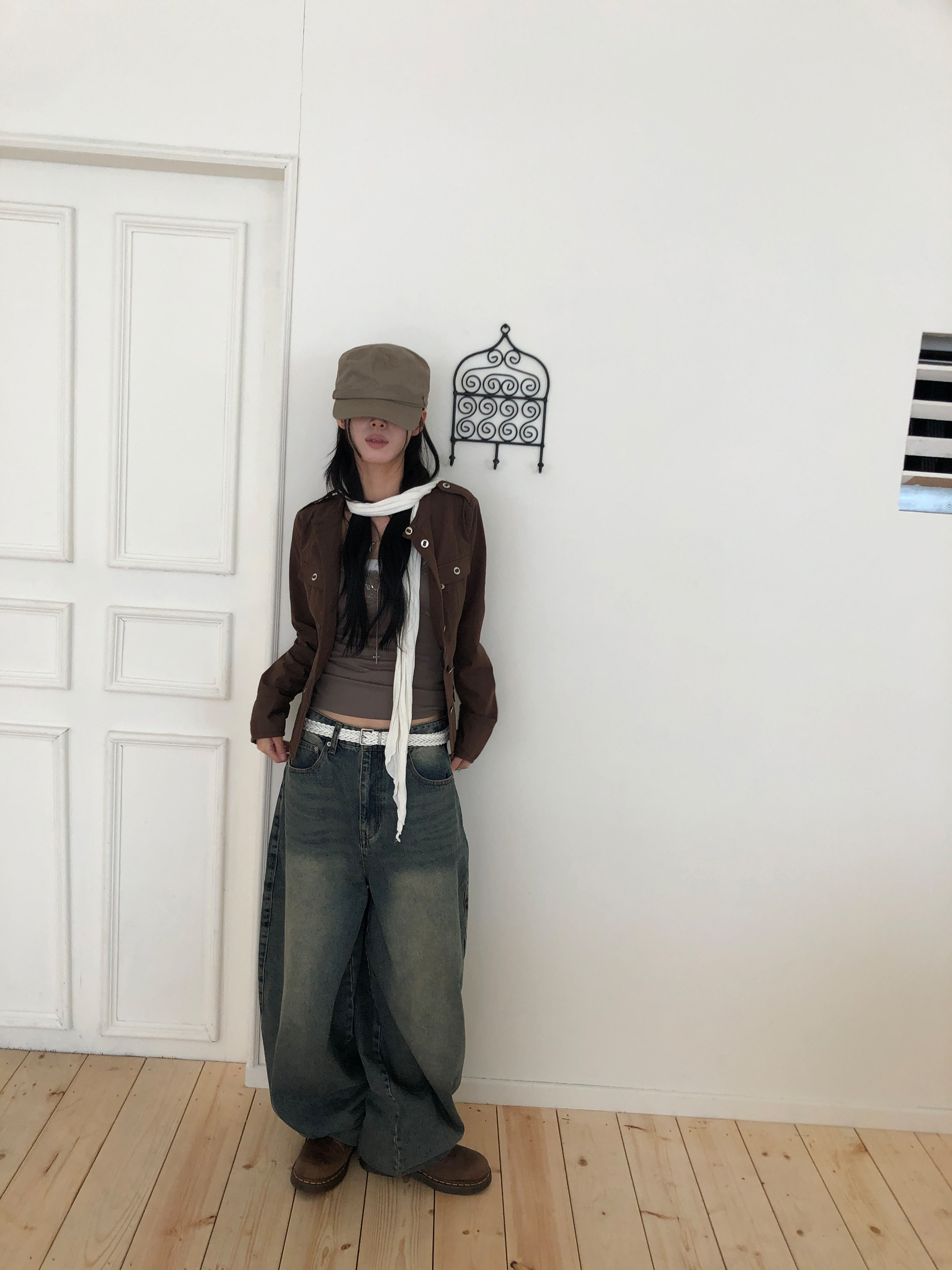 Washed Denim Balloon Pants