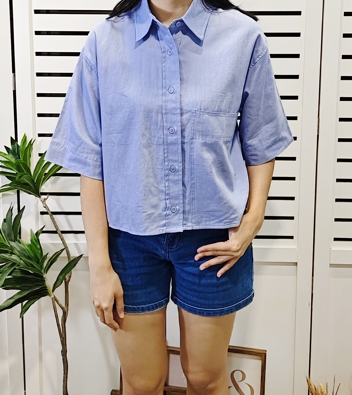 H133 Cotton Shirt With Singel Pocket