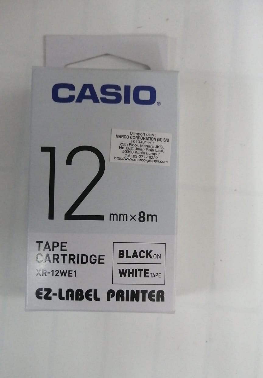 CASIO ORIGINAL GENUINE 12MM EZ LABEL TAPE FOR KL-120 KL-130 KL-820 KL-60 KL-HD1 KL-8400 KL-G2
