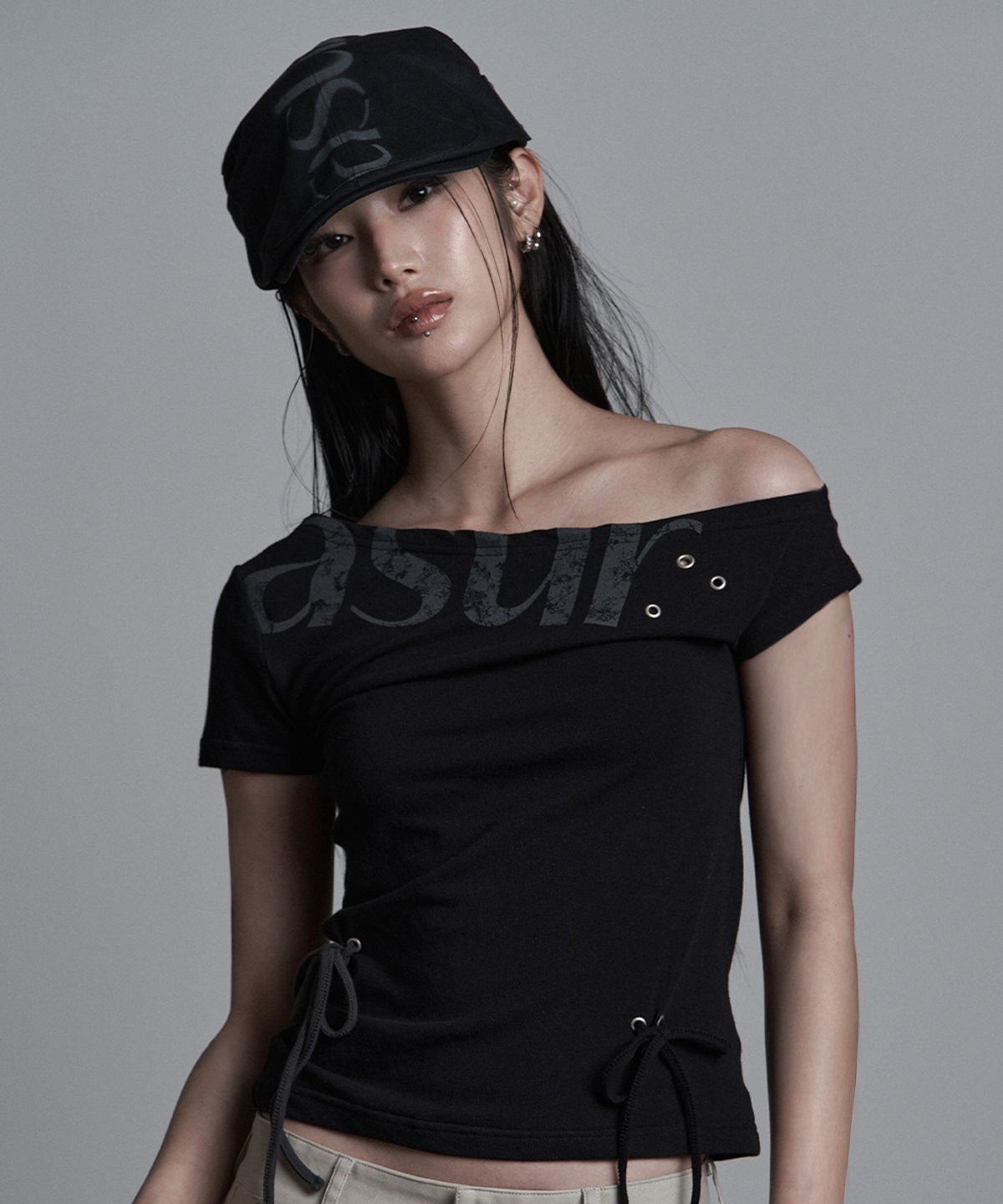 🇰🇷訂購｜asur 26SS｜Punched Asymmetrical Off-Shoulder  3色 