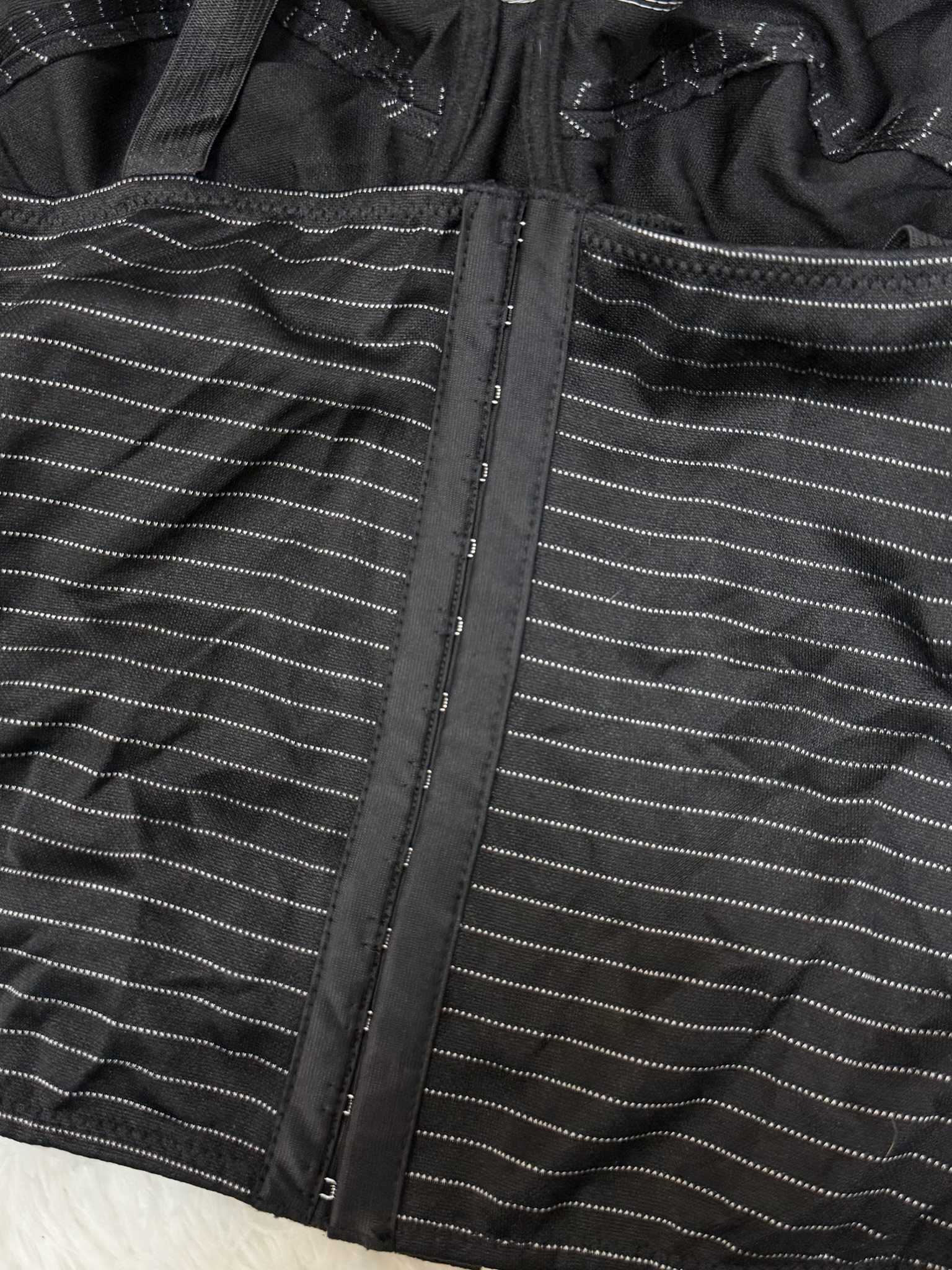 Y2k Grunge Striped Bustier with Contrast Collar 