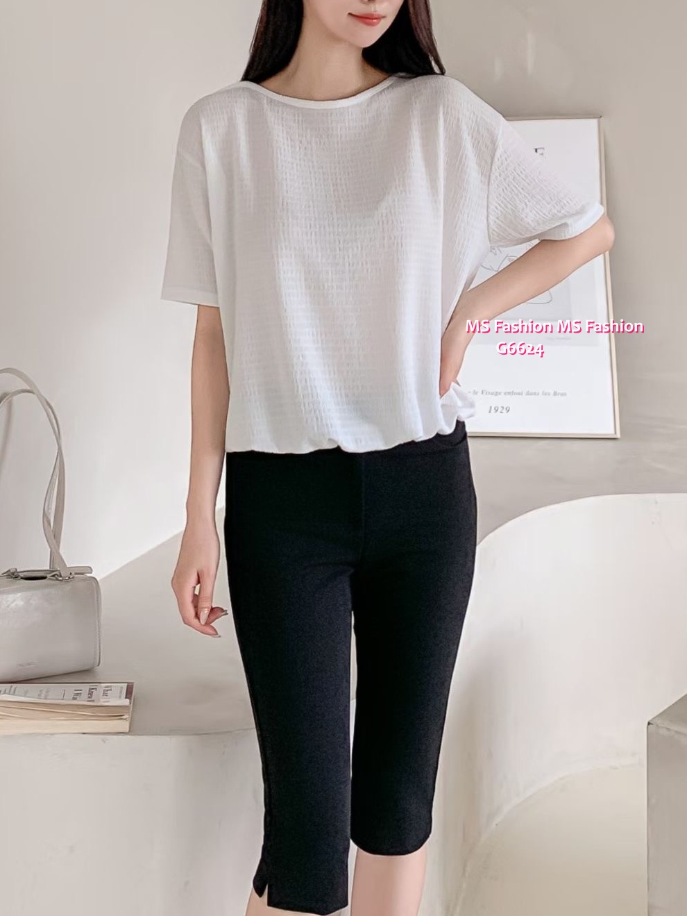 G6624 淨色暗紋top