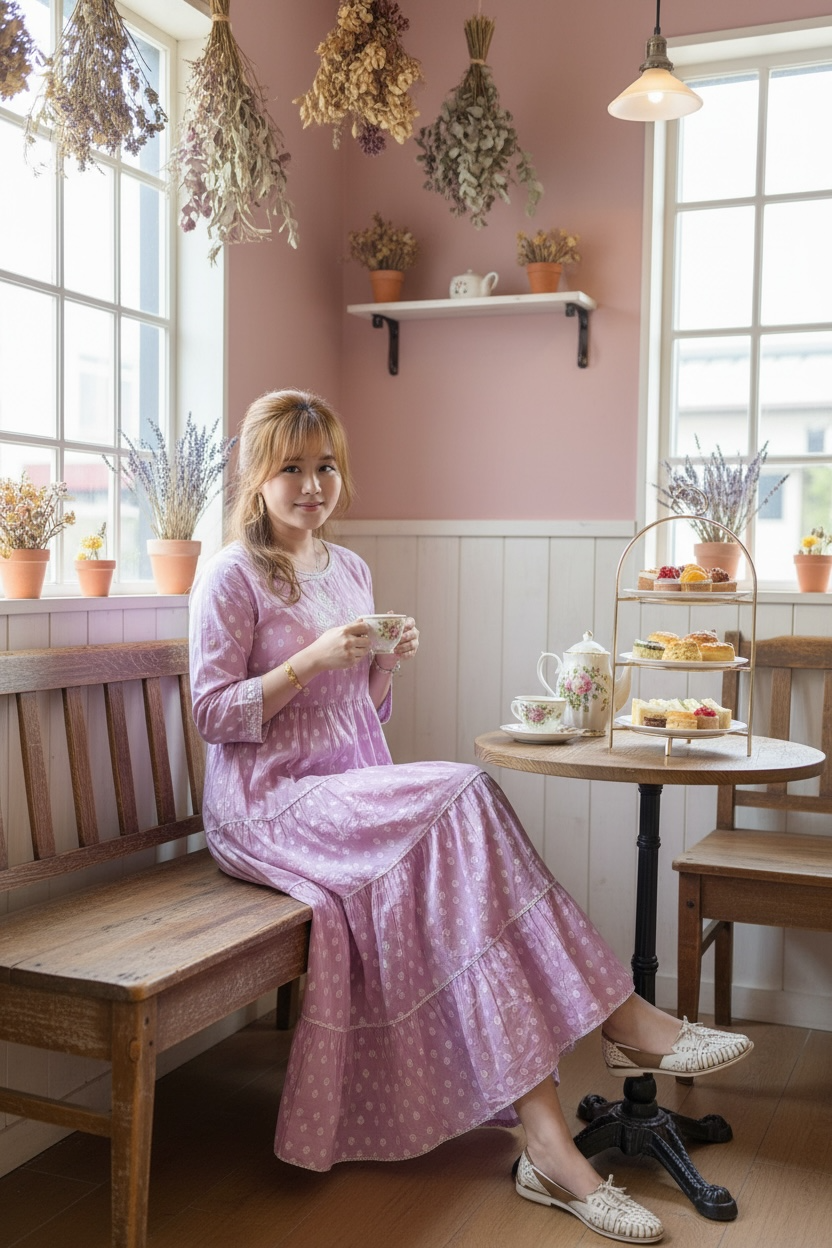 Light Lavender with White Floral Emb. 4-layer cake OP 50" #1448