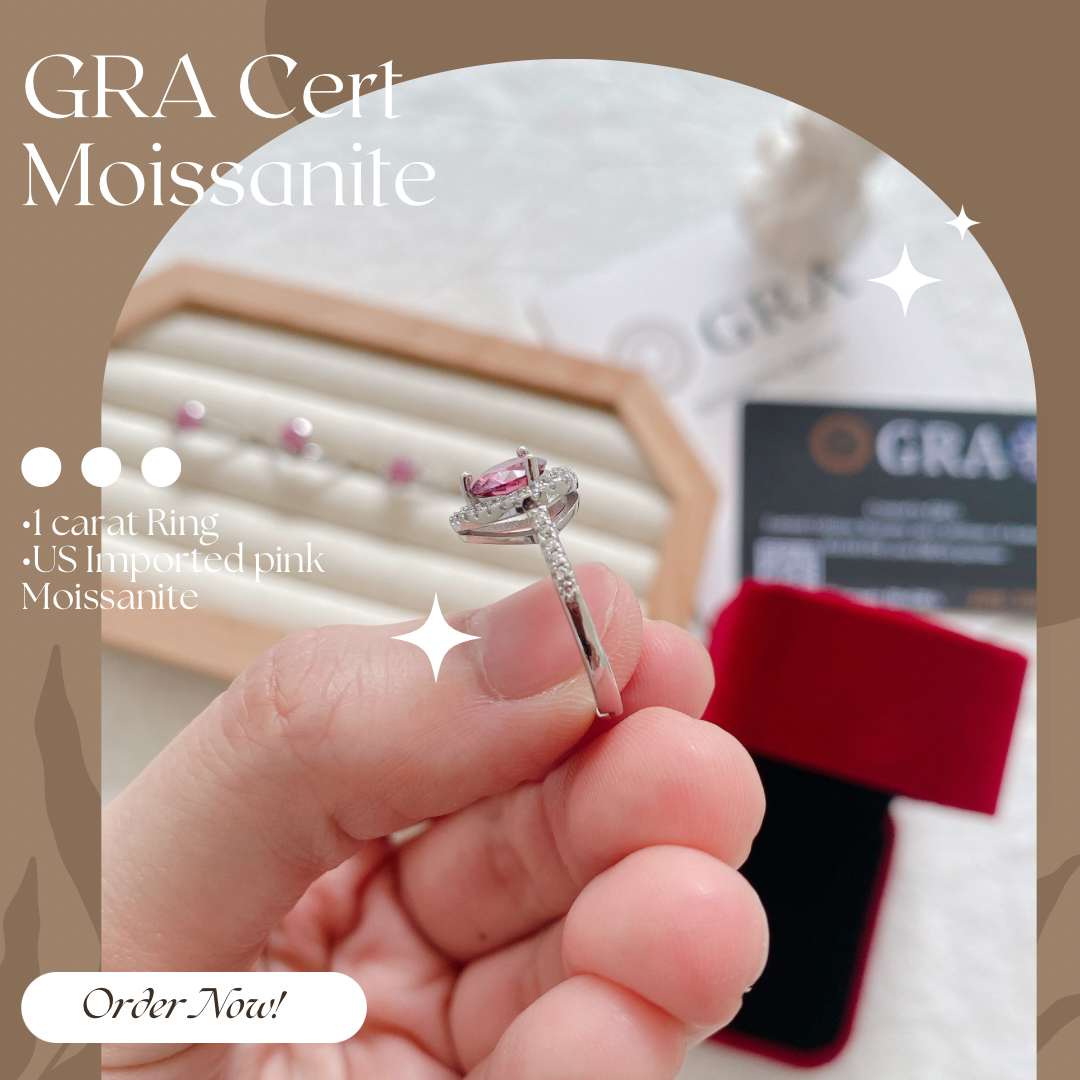 Pink Moissanite Ring Jewelry - Shop Now - GRA Certified  