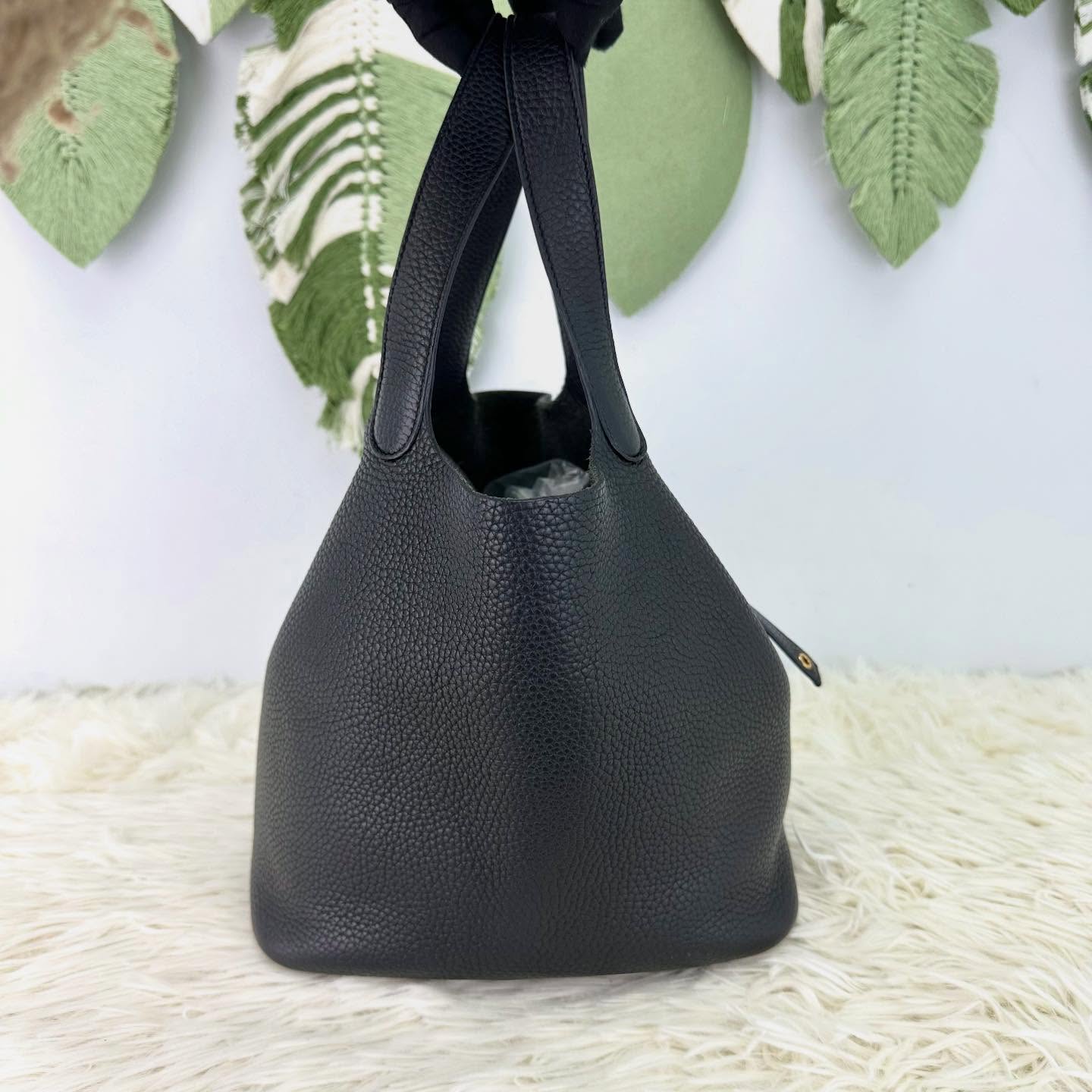 HERMES 🤍PRE OWNED PICOTIN 22 黑色金扣菜籃子 Y Stamp 全套有盒