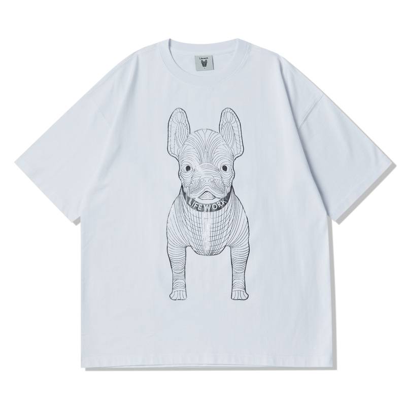 LW13 LIFEWORK: Gold Silver Dog Short Sleeve T-Shirt (Unisex)