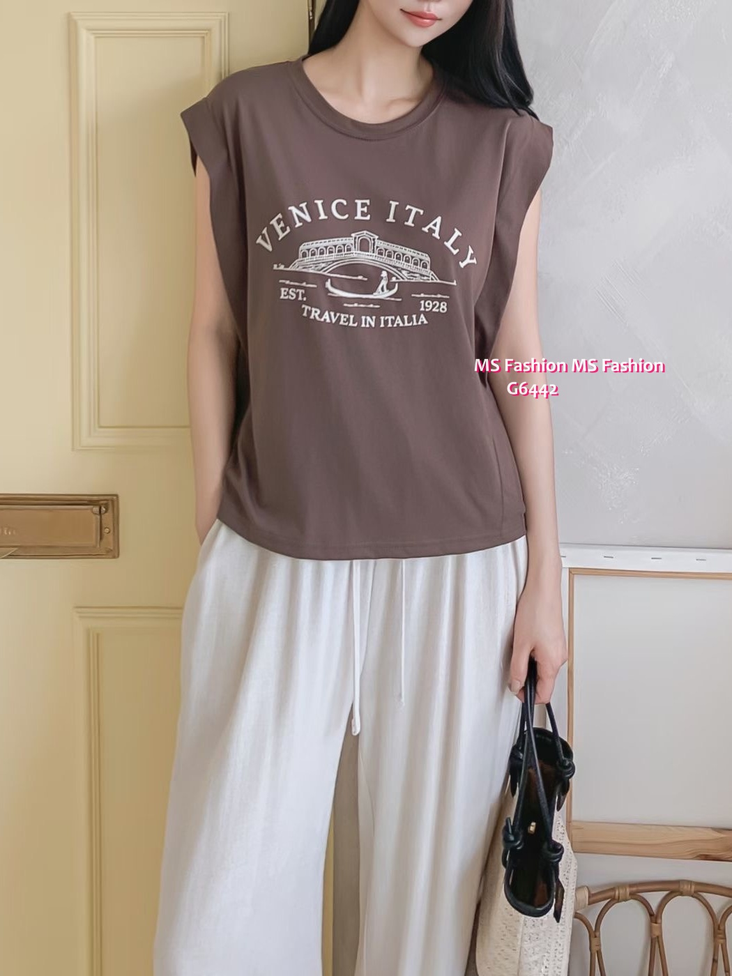 G6442 靚靚字母print top