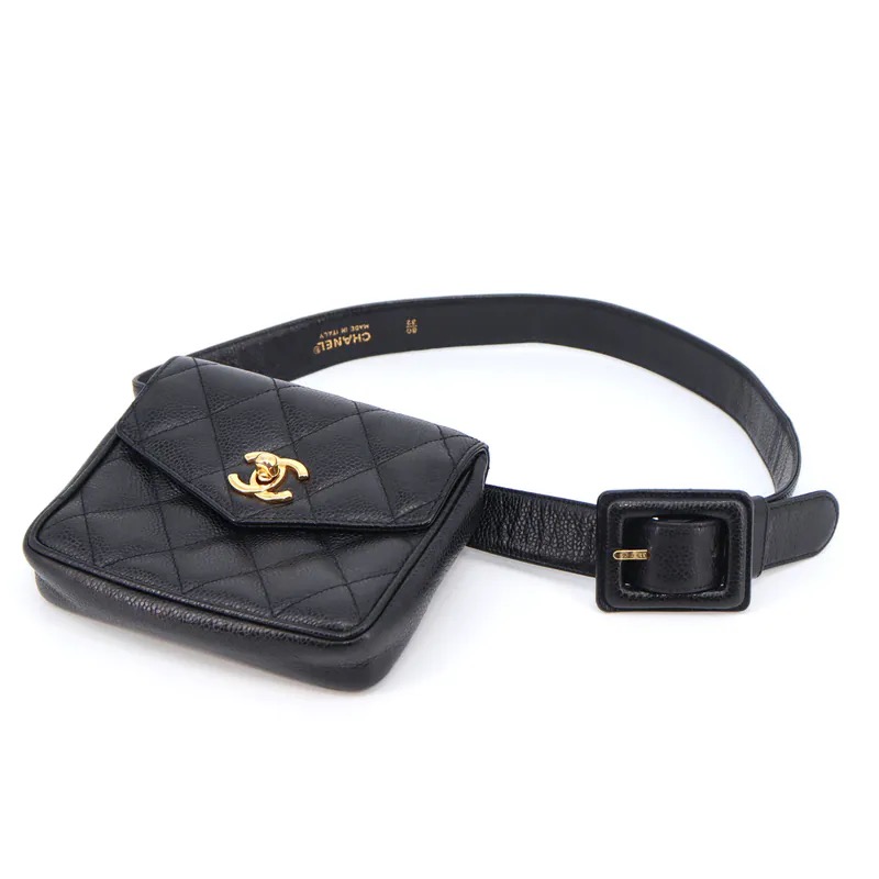 Chanel Coco Mark Matelasse Caviar Waist Bag