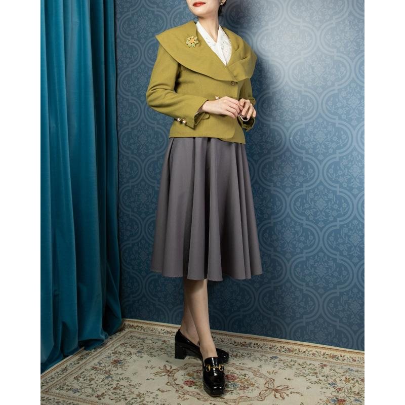 Vintage Made in Japan Elegant Lily Pad Collar Wollen Jacket(MU013)