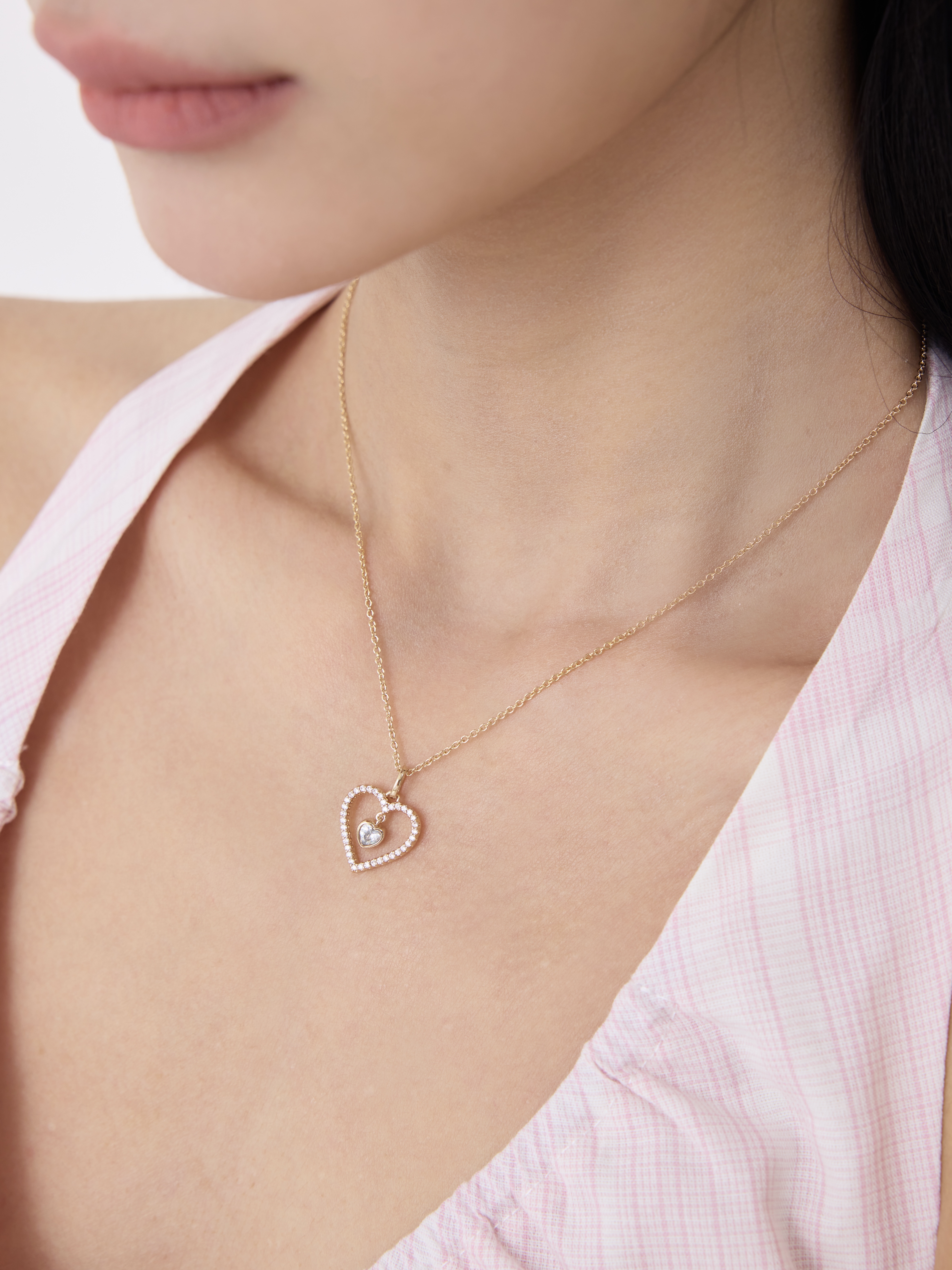 Astra Heart Necklace Plaqué or