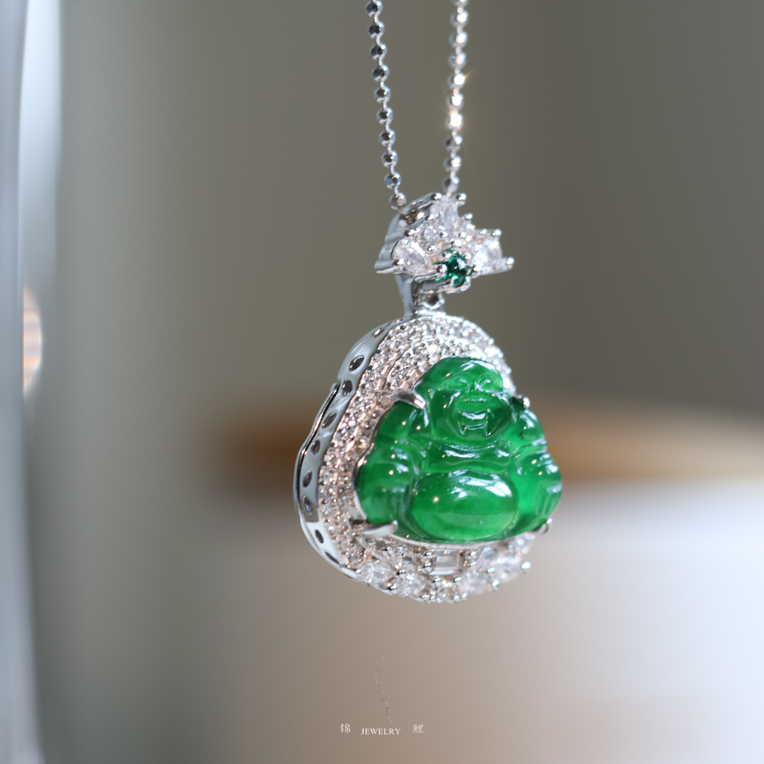 Laughing Buddha Emerald Jade