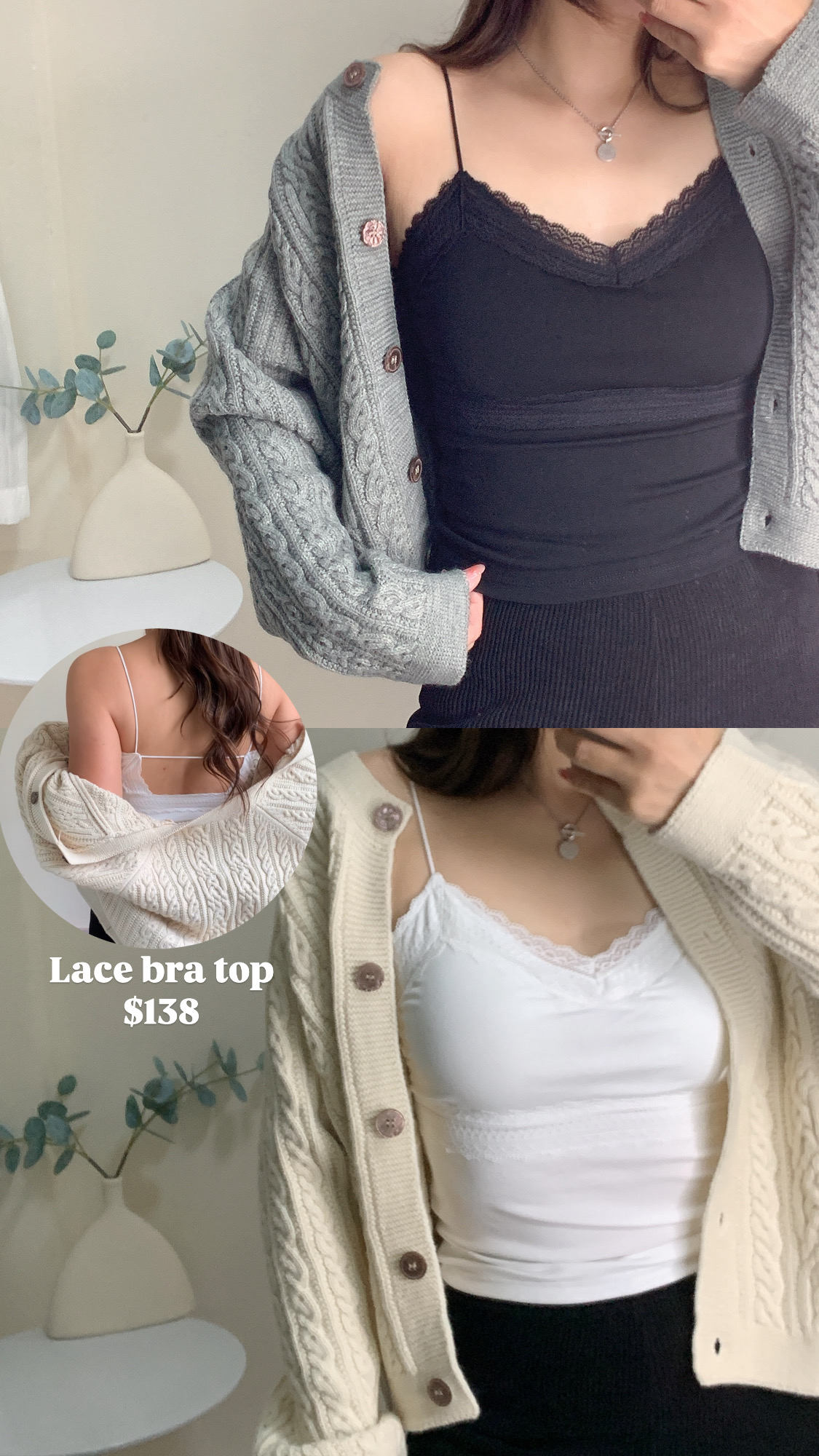 Lace邊Bra top