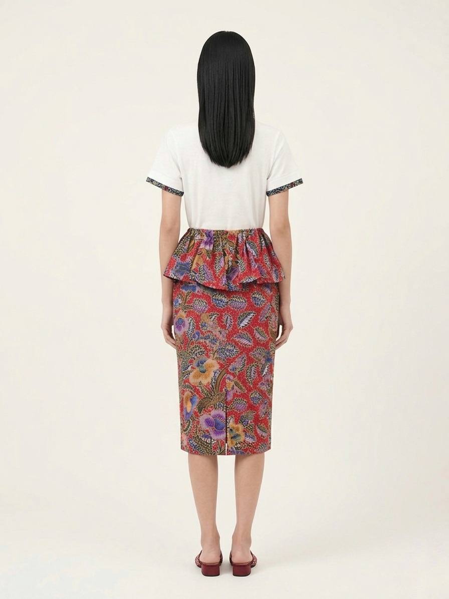 T8066 - Melur Peplum Batik Skirt