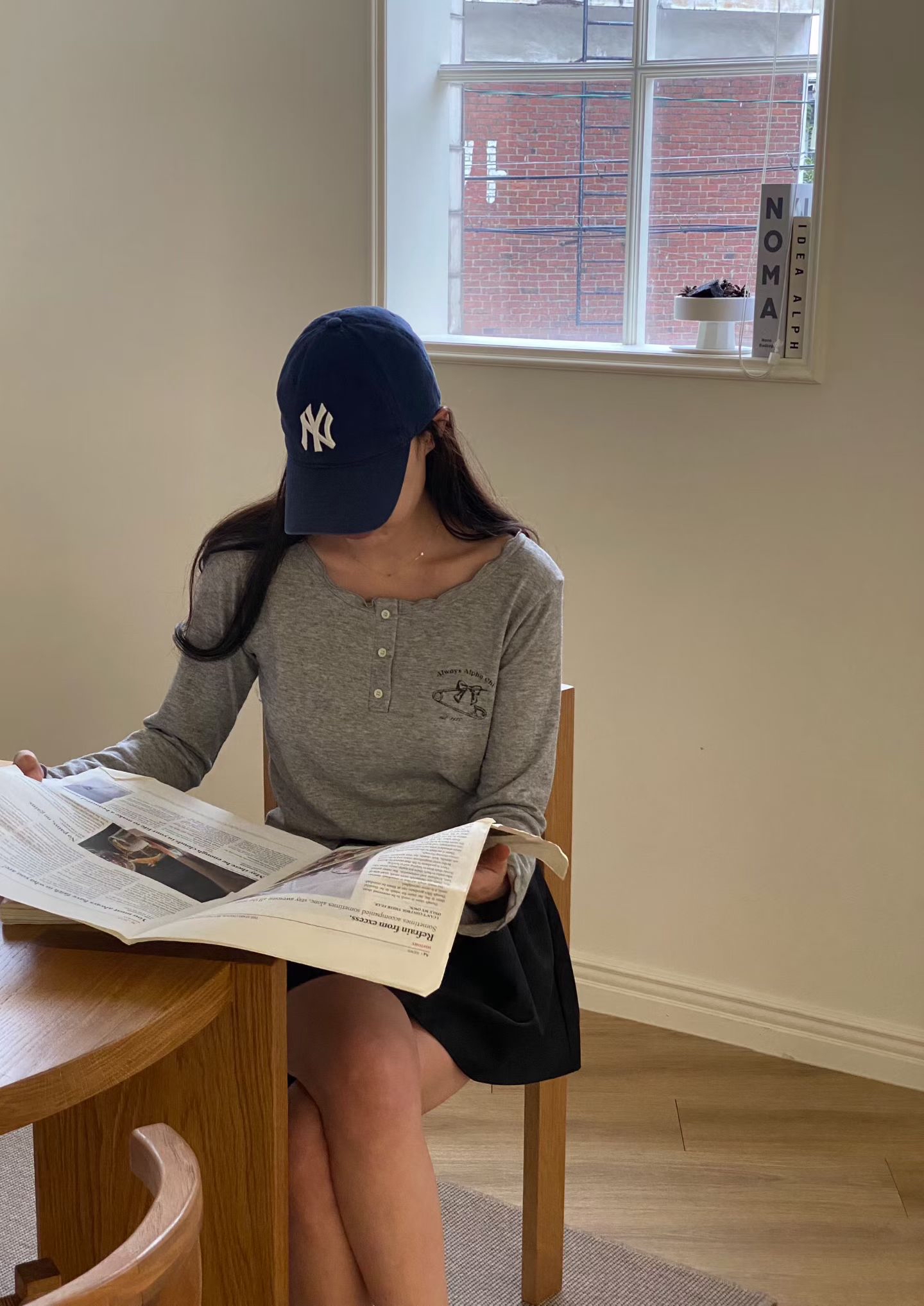 E73 扣鈕蝴蝶結羊毛Tee