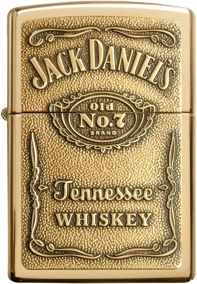美國製造 | Zippo指定經銷商 Zippo 254BJD.428 Jack Daniel's 標誌打火機高光銅凸起徽章 Jack Daniel's Label Lighter High Polish Brass Raised Emblem