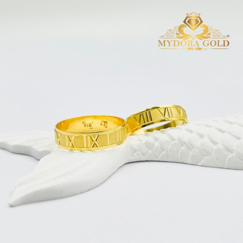 MYDORA Cincin Belah Rotan Roman Padu l EMAS 916/22K