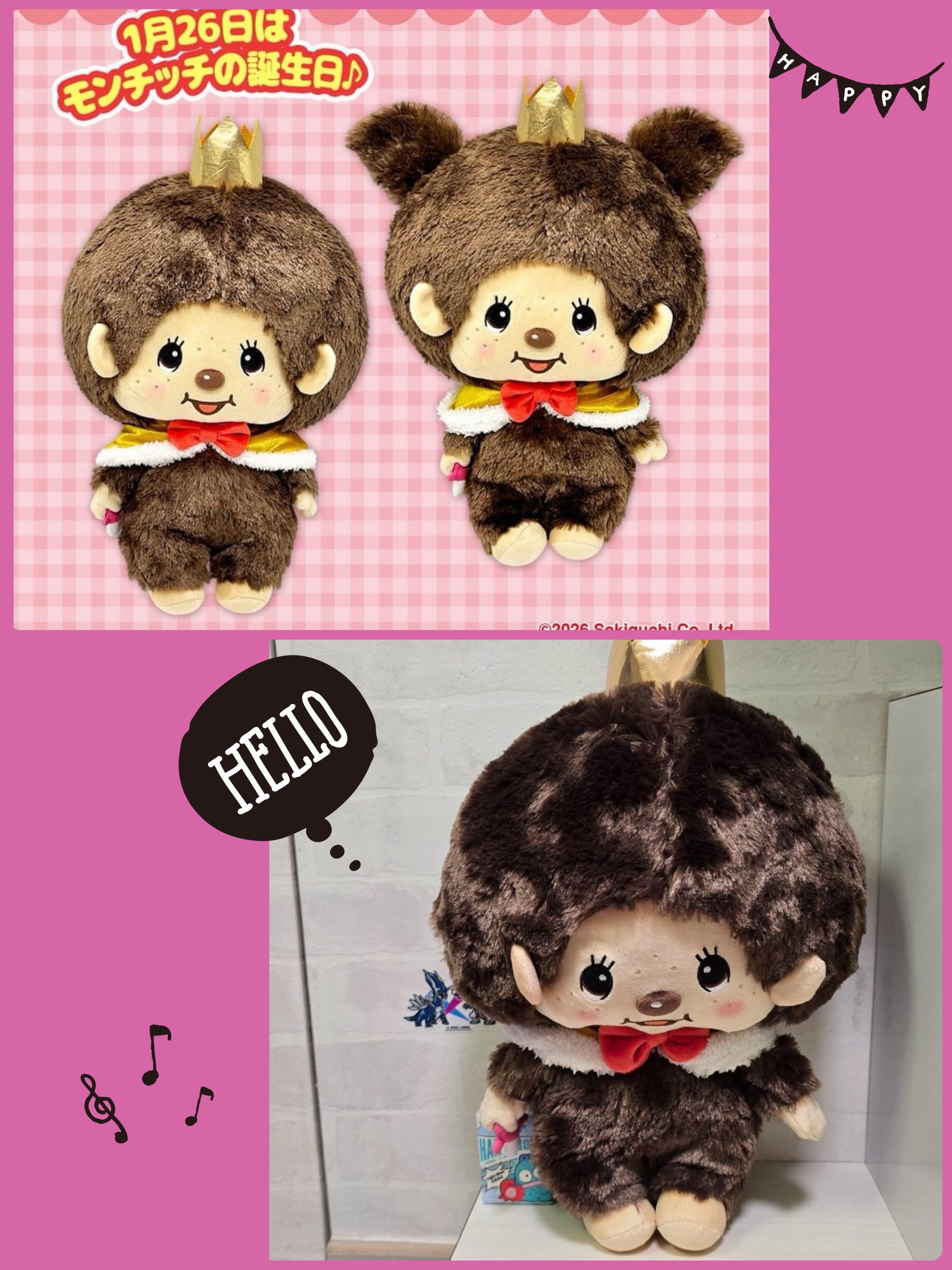 ☆現貨☆日本直送 Monchhichi Kun生日週年紀念大公仔