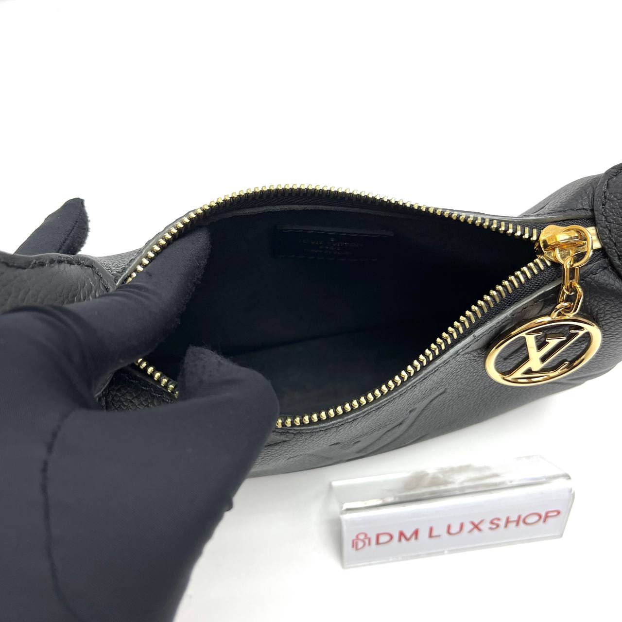 LV Black Empreinte Monogram Mini Moon Bag